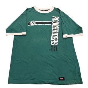 Vintage Saskatchewan Roughriders Shirt Mens CFL Football Ringer Large Waves